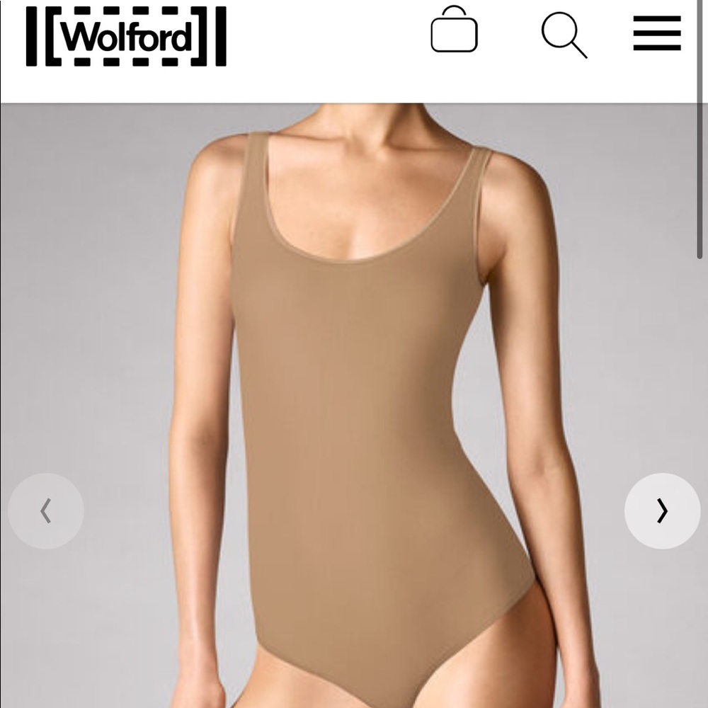 Wolford Jamaika Thong Shaping Soft Bodysuit in Latte